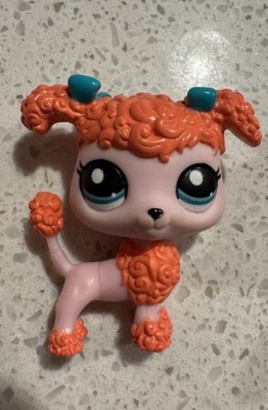 Authentic LPS Littlest Pet Shop SPECIAL EDITION Pink Poodle #1956 Blue Bow